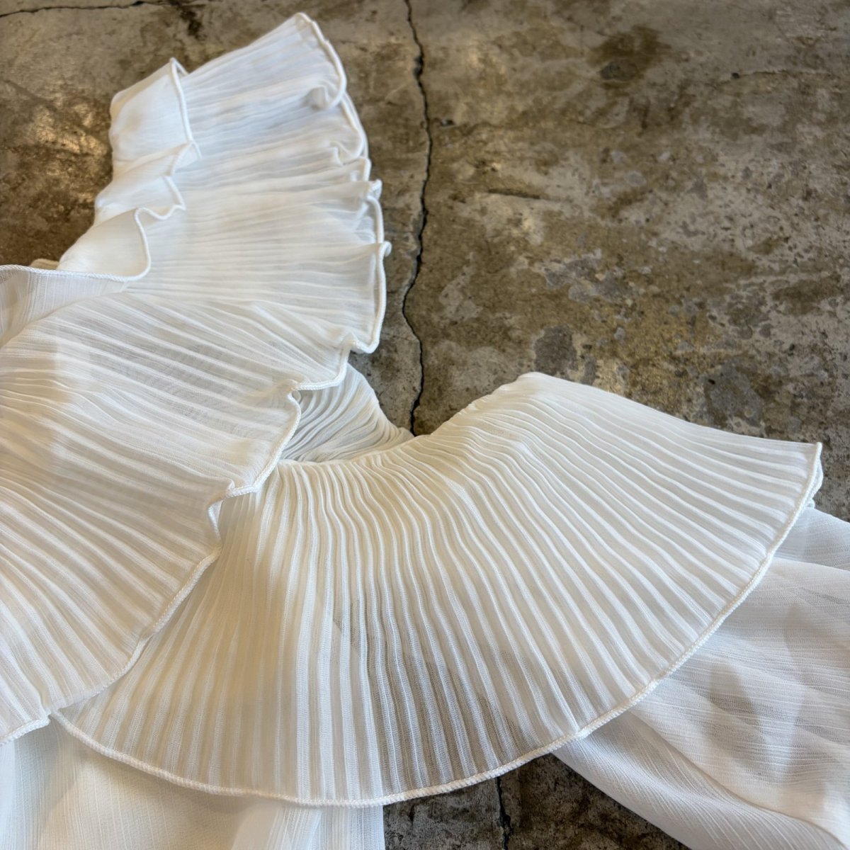 画像6: 2WAY DESIGN WHITE COLOR SHEER TOPS / Ladies M (6)