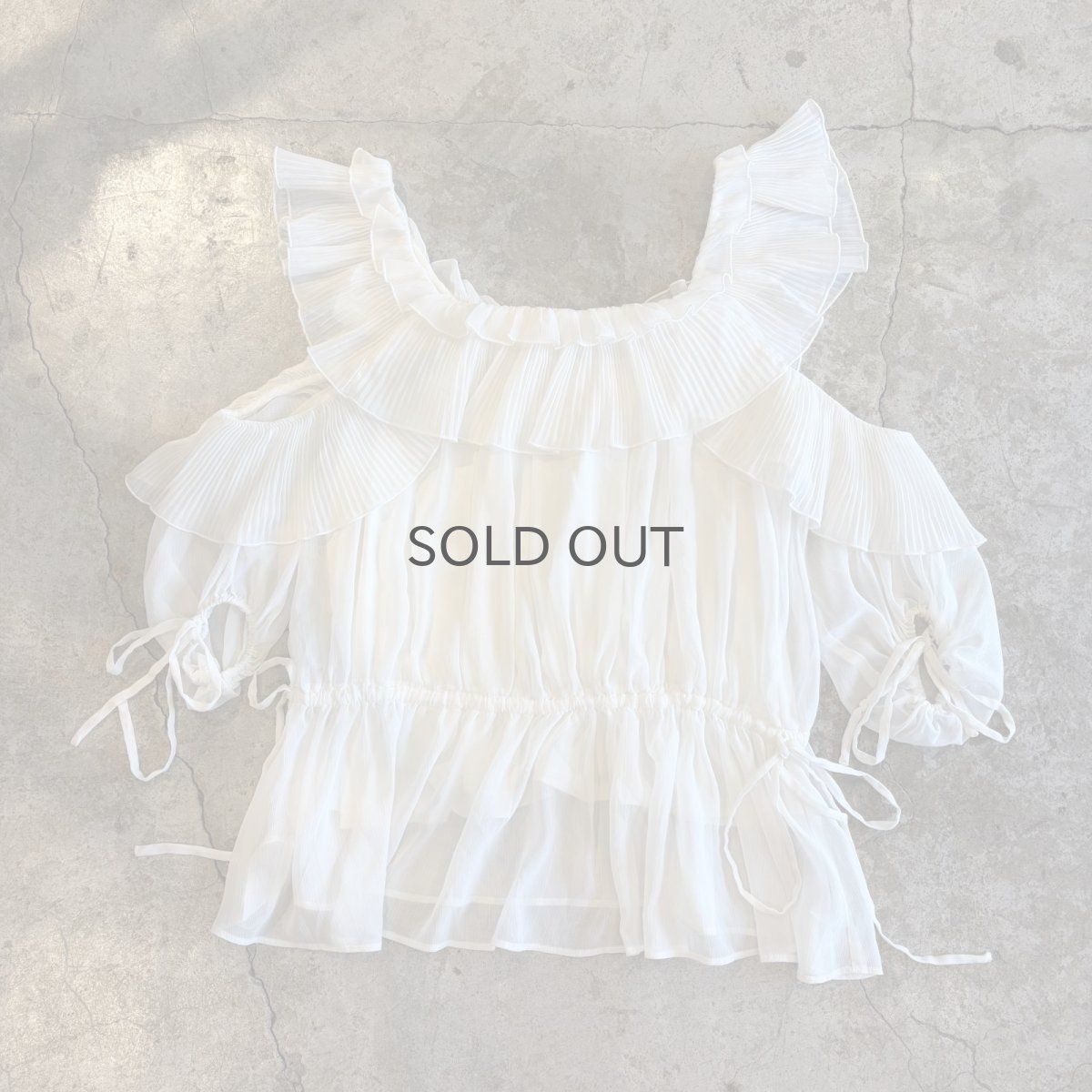 画像2: 2WAY DESIGN WHITE COLOR SHEER TOPS / Ladies M (2)