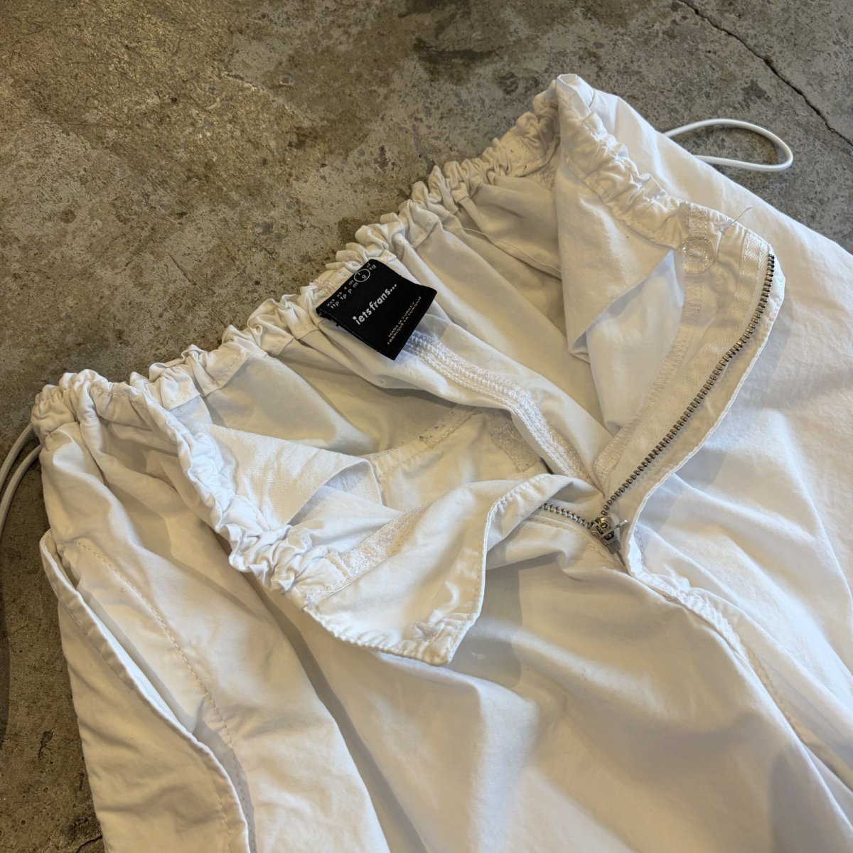 画像8: DRAW CORD DESIGN WHITE COLOR PANTS / FREE~W39 (8)