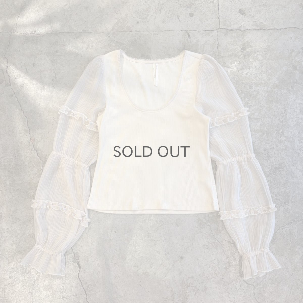 画像1: SHEER DESIGN VOLUME SLEEVE L/S TOPS / Ladies M (1)