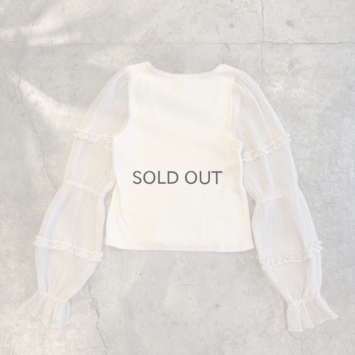 画像2: SHEER DESIGN VOLUME SLEEVE L/S TOPS / Ladies M (2)