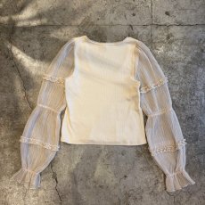 画像2: SHEER DESIGN VOLUME SLEEVE L/S TOPS / Ladies M (2)
