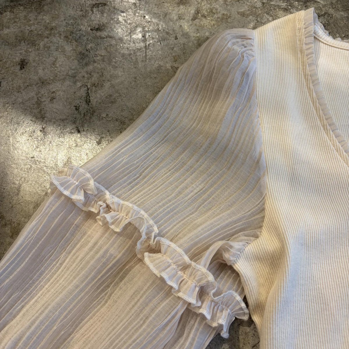 画像8: SHEER DESIGN VOLUME SLEEVE L/S TOPS / Ladies M (8)