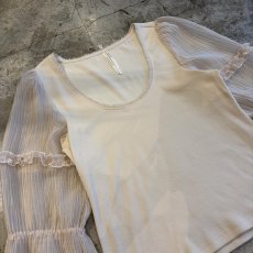 画像3: SHEER DESIGN VOLUME SLEEVE L/S TOPS / Ladies M (3)