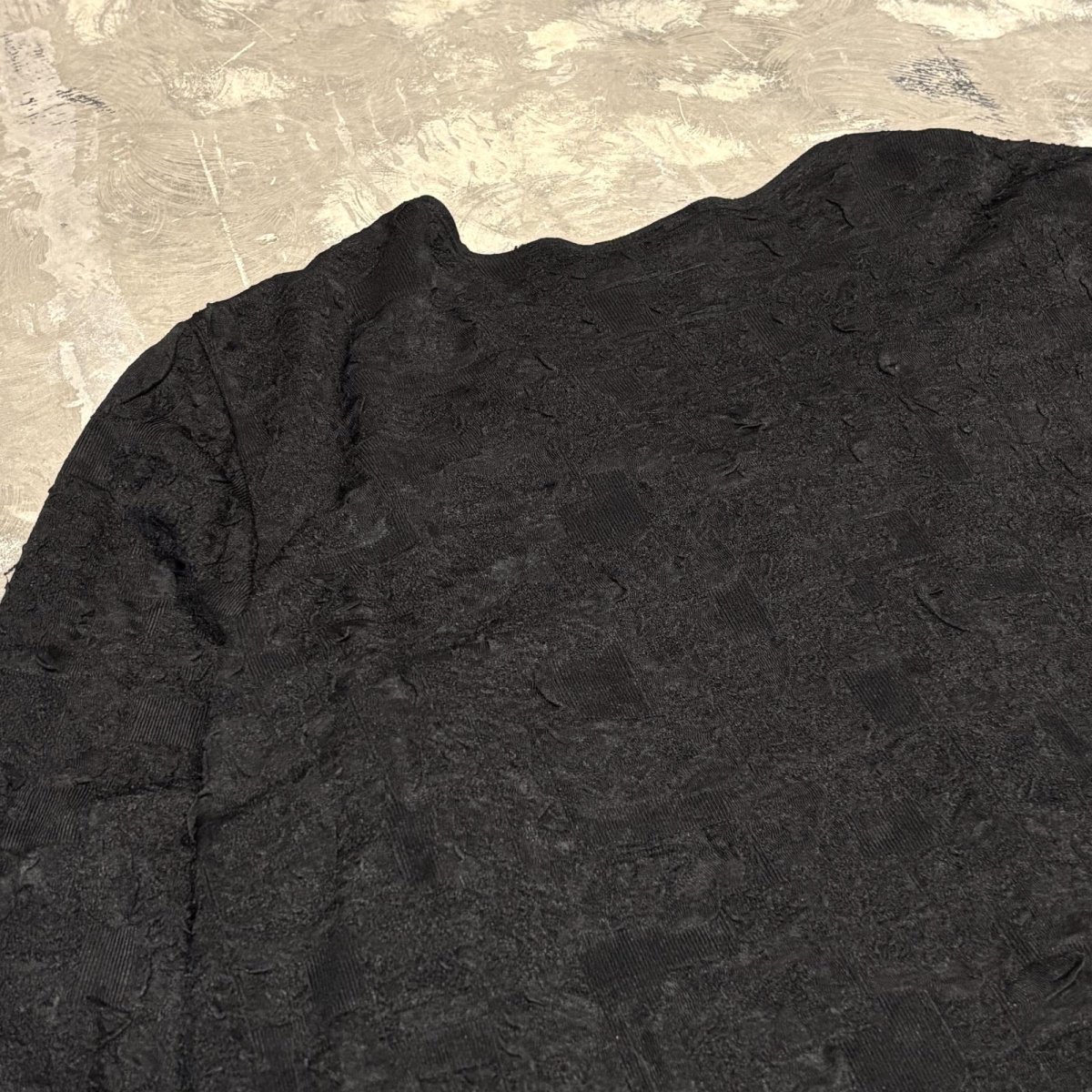 画像9: BLACK LACE PATTERN LAYERED L/S TOPS / Mens L (9)