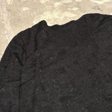 画像9: BLACK LACE PATTERN LAYERED L/S TOPS / Mens L (9)