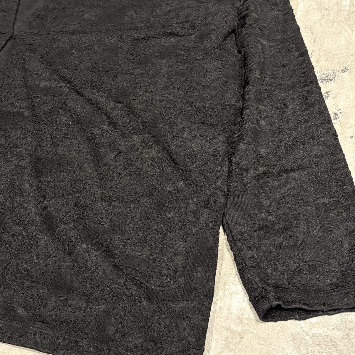 画像6: BLACK LACE PATTERN LAYERED L/S TOPS / Mens L (6)
