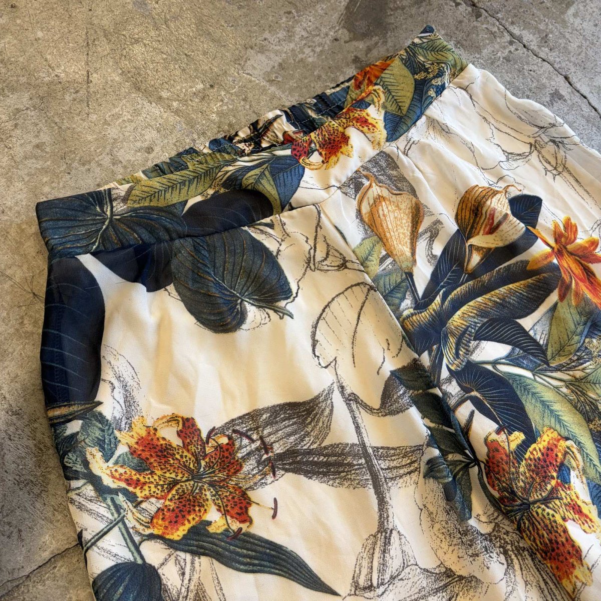 画像3: BOTANICAL ALL OVER PATTERN WIDE PANTS / W27~W34 (3)