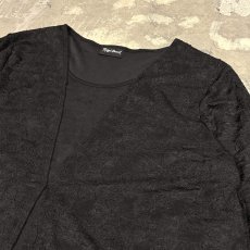 画像4: BLACK LACE PATTERN LAYERED L/S TOPS / Mens L (4)