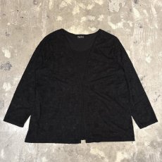 画像1: BLACK LACE PATTERN LAYERED L/S TOPS / Mens L (1)
