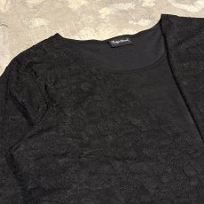 画像3: BLACK LACE PATTERN LAYERED L/S TOPS / Mens L (3)