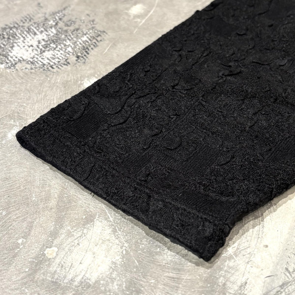 画像7: BLACK LACE PATTERN LAYERED L/S TOPS / Mens L (7)