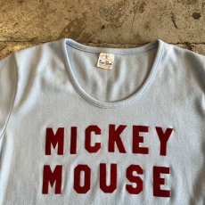 画像8: 70's "MICKEY MOUSE" FLOCKY EMBROIDERY DESIGN COLOR S/S TEE / Ladies M(L)  (8)