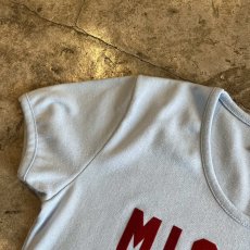 画像10: 70's "MICKEY MOUSE" FLOCKY EMBROIDERY DESIGN COLOR S/S TEE / Ladies M(L)  (10)