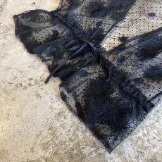 画像4:  FLORAL×DOT LACE WEIST DESIGN SHORT SHEER CARDIGAN / Ladies M(ML) (4)