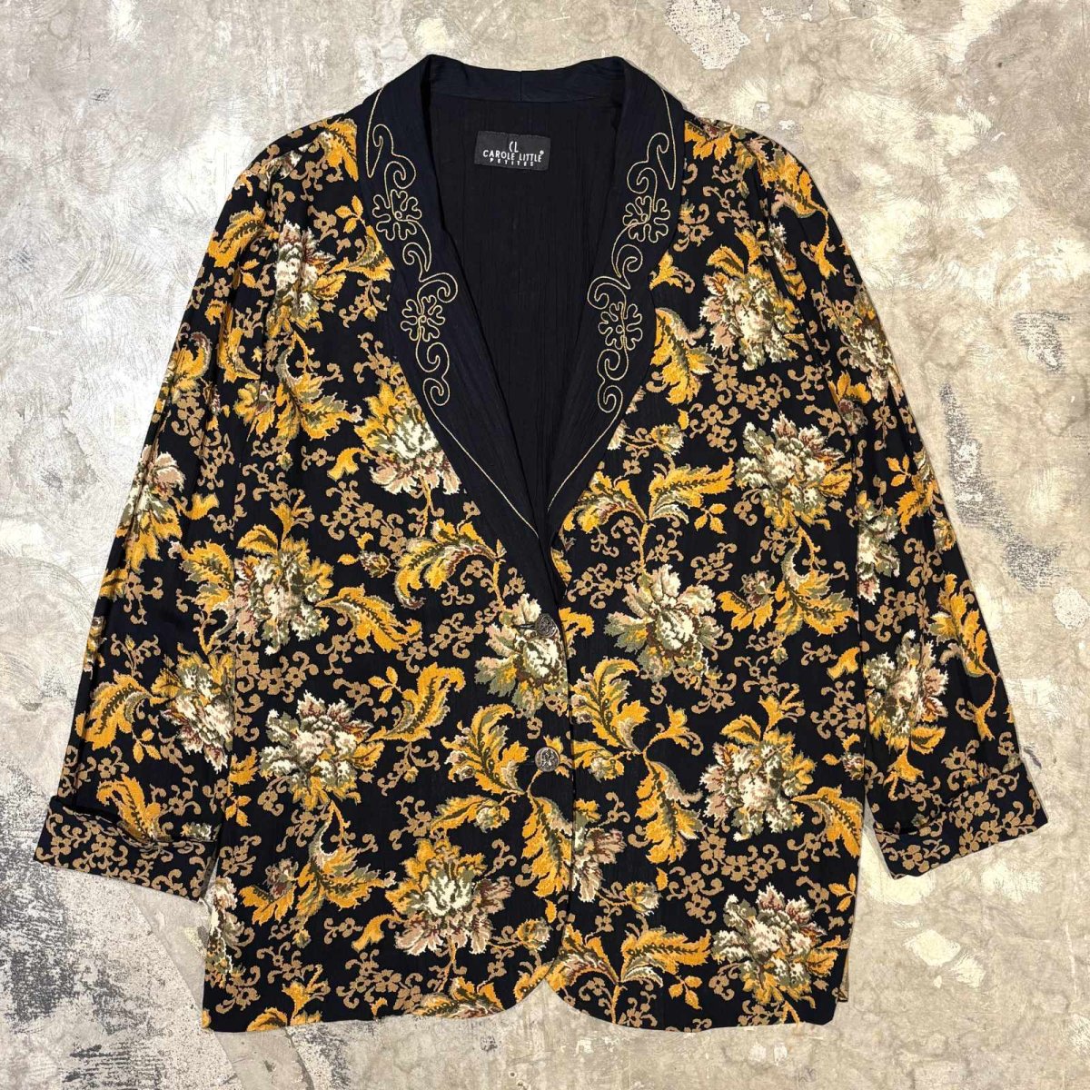 画像1: BOTANICAL GRAPHIC RAPEL EMBROIDERY JACKET / Mens L (1)