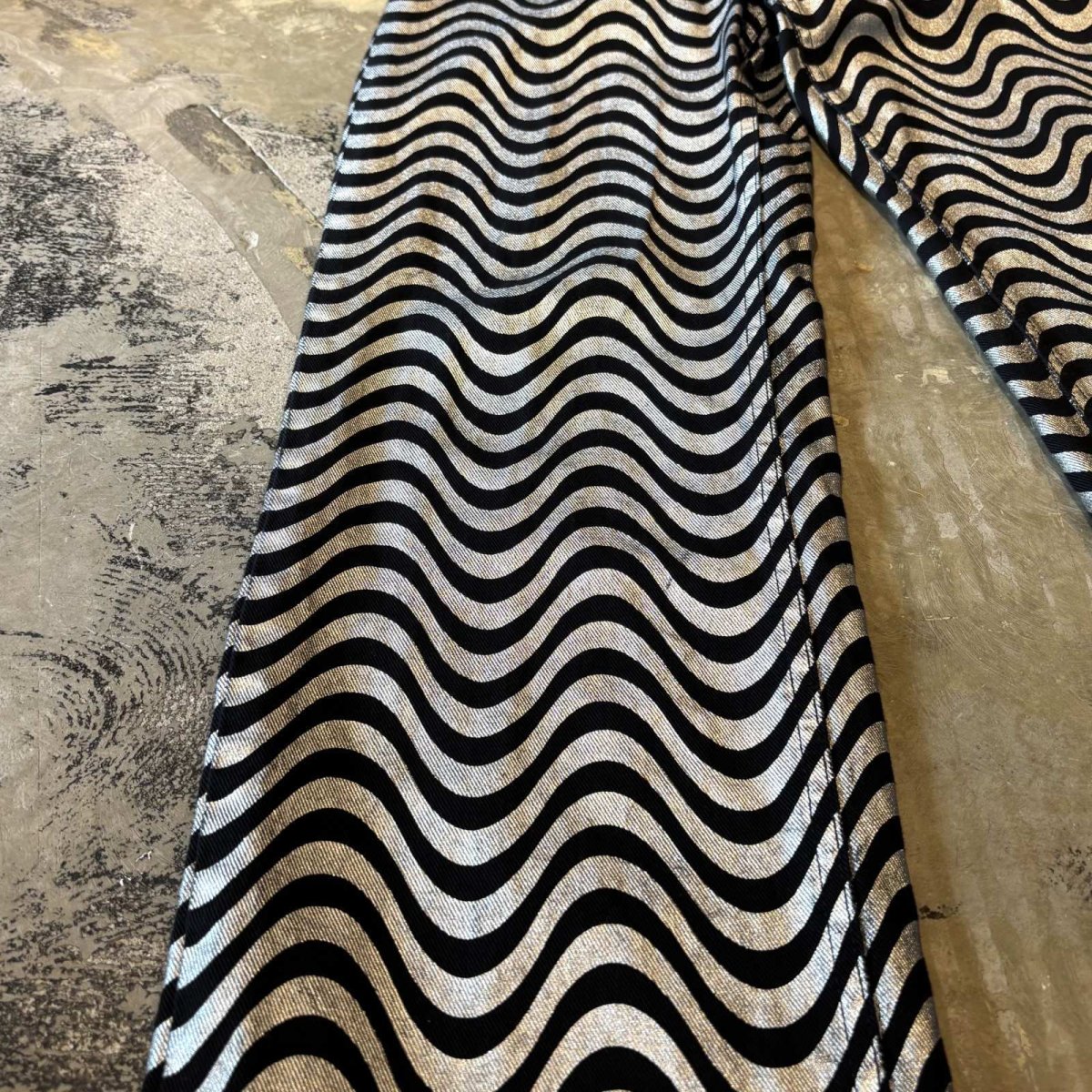 画像7: ALL OVER BICOLOR WAVE PATTERN STRAIGHT PANTS / W30 (7)