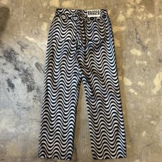 画像2: ALL OVER BICOLOR WAVE PATTERN STRAIGHT PANTS / W30 (2)