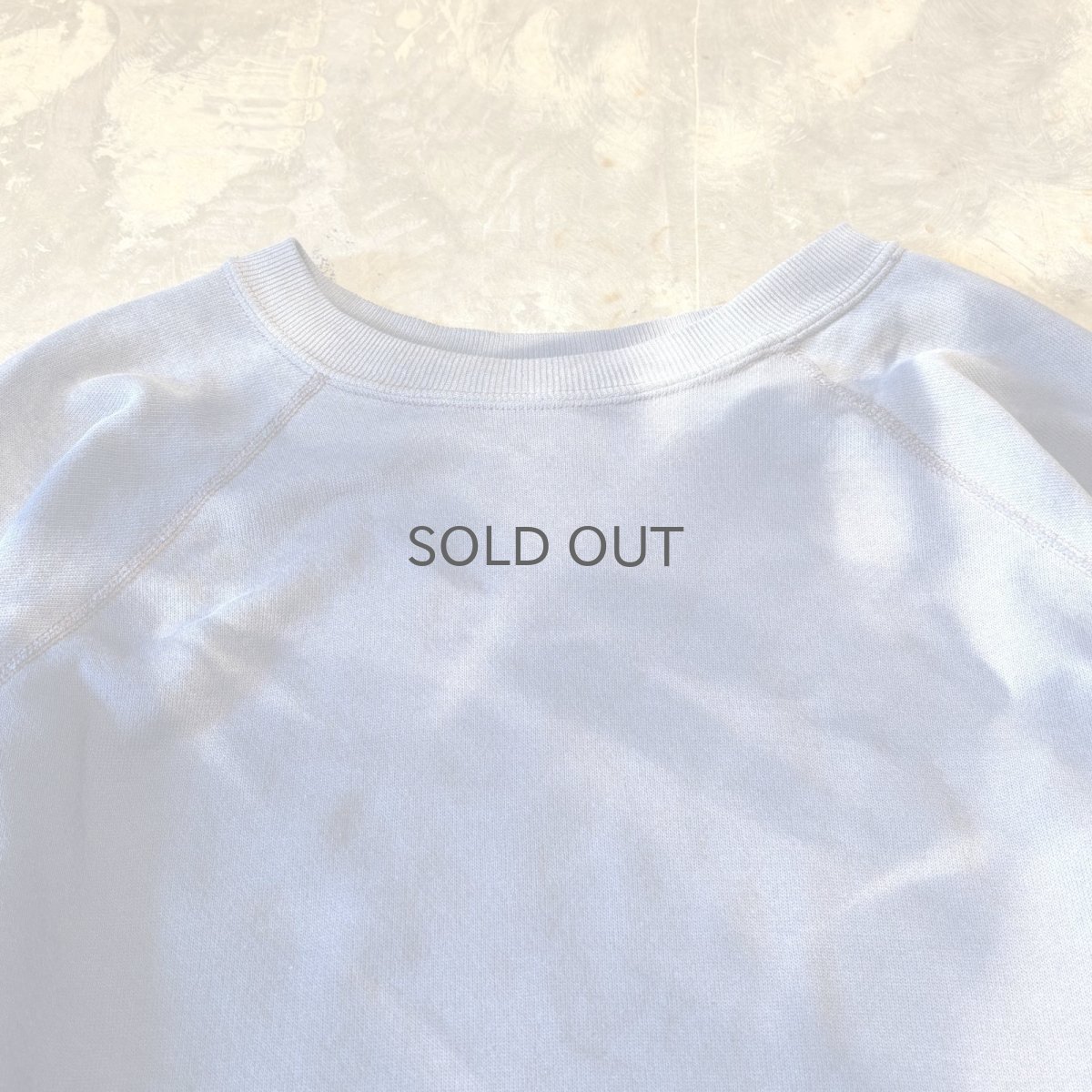 画像10: 80's BLEACHED CRASH DAMAGE RAGLAN SLEEVE SWEAT / Mens L (10)