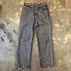 画像1: ALL OVER BICOLOR WAVE PATTERN STRAIGHT PANTS / W30 (1)