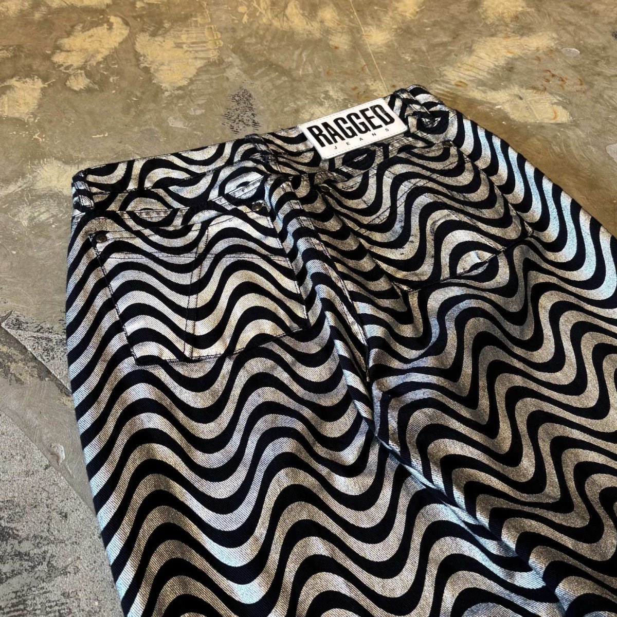 画像9: ALL OVER BICOLOR WAVE PATTERN STRAIGHT PANTS / W30 (9)
