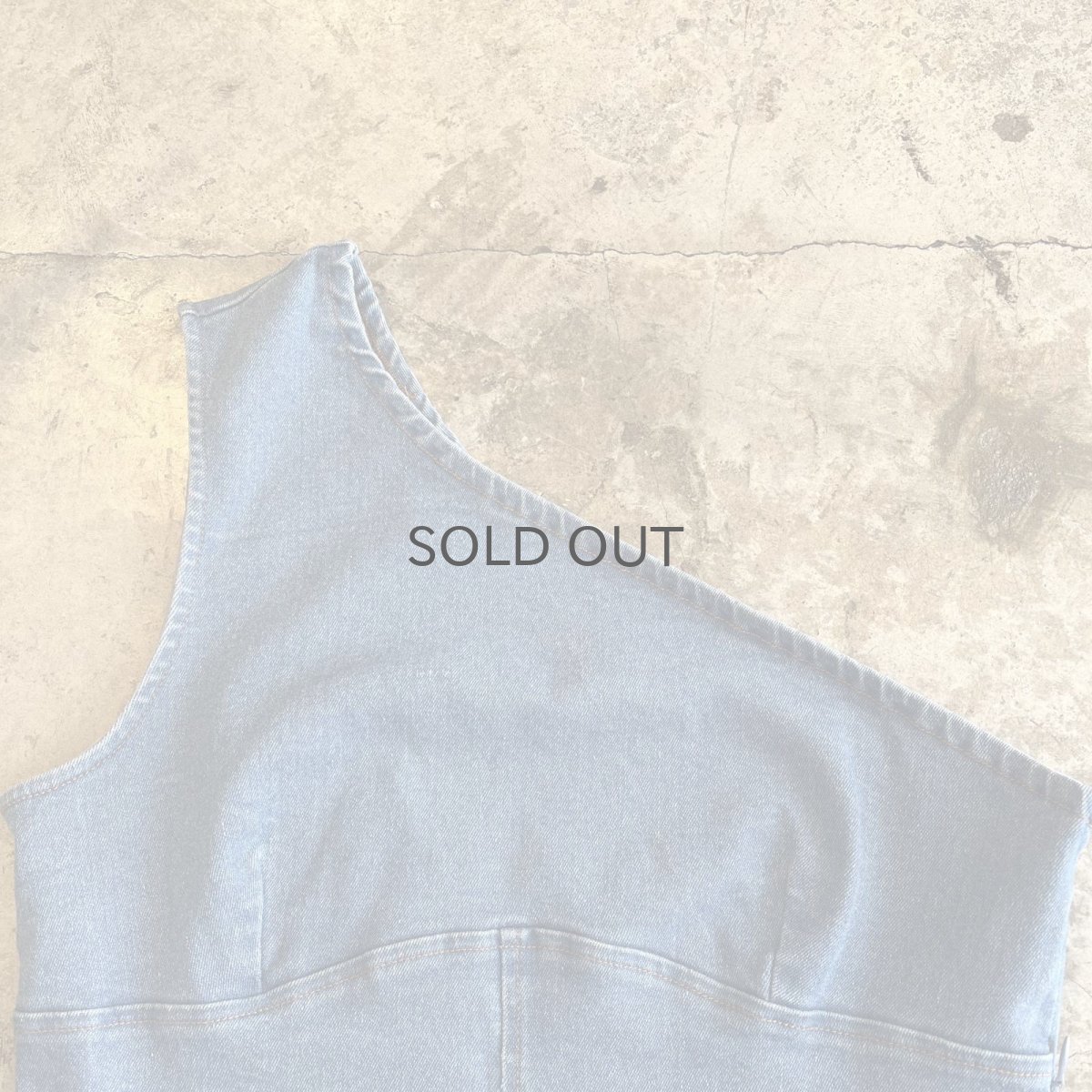画像8: BLUE DENIM ONE SHOULDER DESIGN N/S TOPS / Ladies M(L) (8)