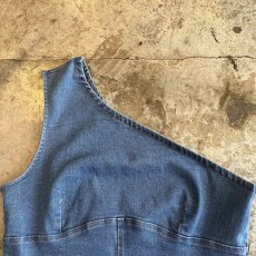 画像8: BLUE DENIM ONE SHOULDER DESIGN N/S TOPS / Ladies M(L) (8)