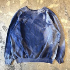 画像1: 80's BLEACHED CRASH DAMAGE RAGLAN SLEEVE SWEAT / Mens L (1)