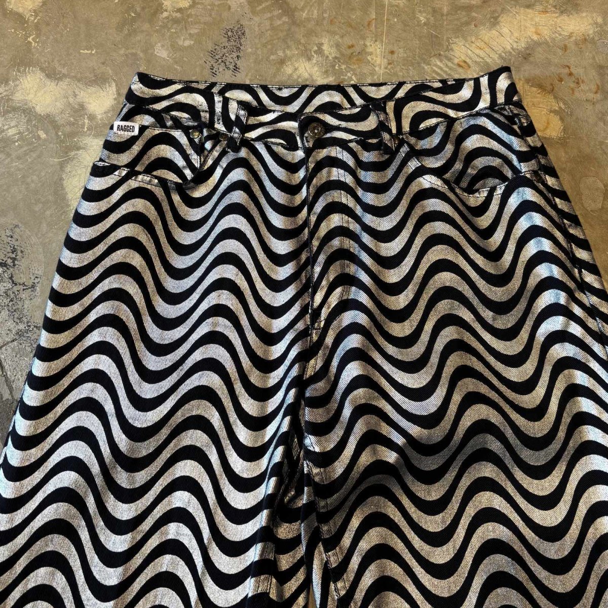 画像10: ALL OVER BICOLOR WAVE PATTERN STRAIGHT PANTS / W30 (10)