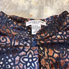 画像10: VELOUR×SHEER ART PATTERN BAND COLLAR L/S SHIRT / Mens L (10)