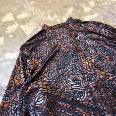 画像9: VELOUR×SHEER ART PATTERN BAND COLLAR L/S SHIRT / Mens L (9)