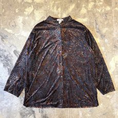 画像1: VELOUR×SHEER ART PATTERN BAND COLLAR L/S SHIRT / Mens L (1)