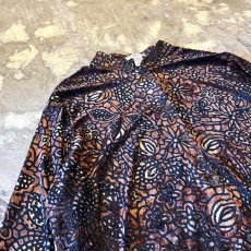 画像3: VELOUR×SHEER ART PATTERN BAND COLLAR L/S SHIRT / Mens L (3)