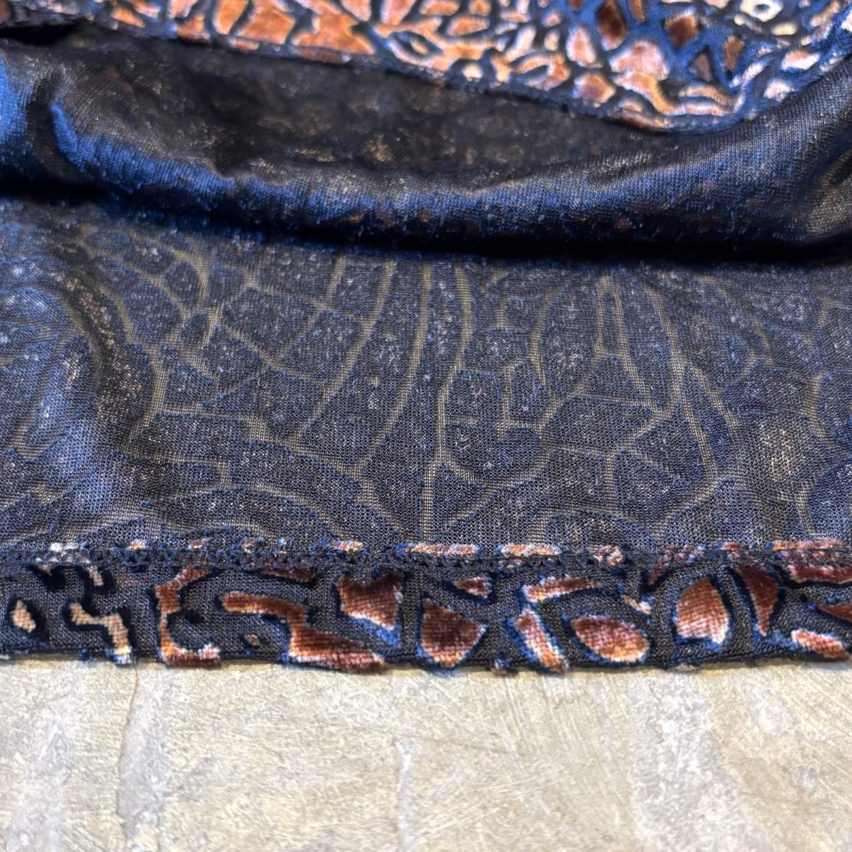 画像8: VELOUR×SHEER ART PATTERN BAND COLLAR L/S SHIRT / Mens L (8)