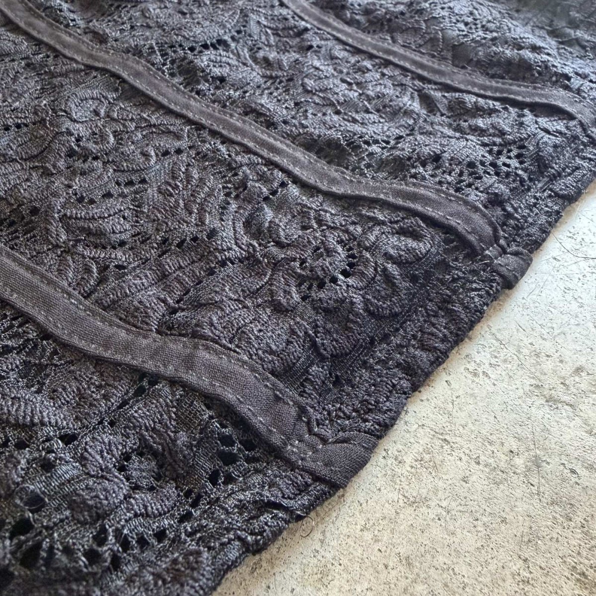 画像10: BLACK COLOR LACE DESIGN BUSTIER / Ladies L(M)  (10)