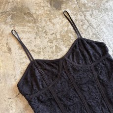 画像3: BLACK COLOR LACE DESIGN BUSTIER / Ladies L(M)  (3)