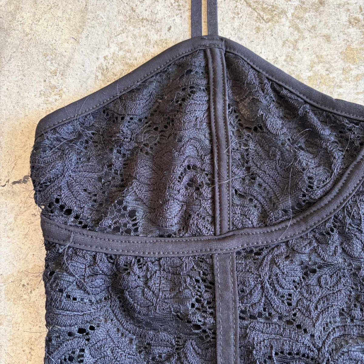 画像4: BLACK COLOR LACE DESIGN BUSTIER / Ladies L(M)  (4)