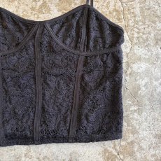画像5: BLACK COLOR LACE DESIGN BUSTIER / Ladies L(M)  (5)