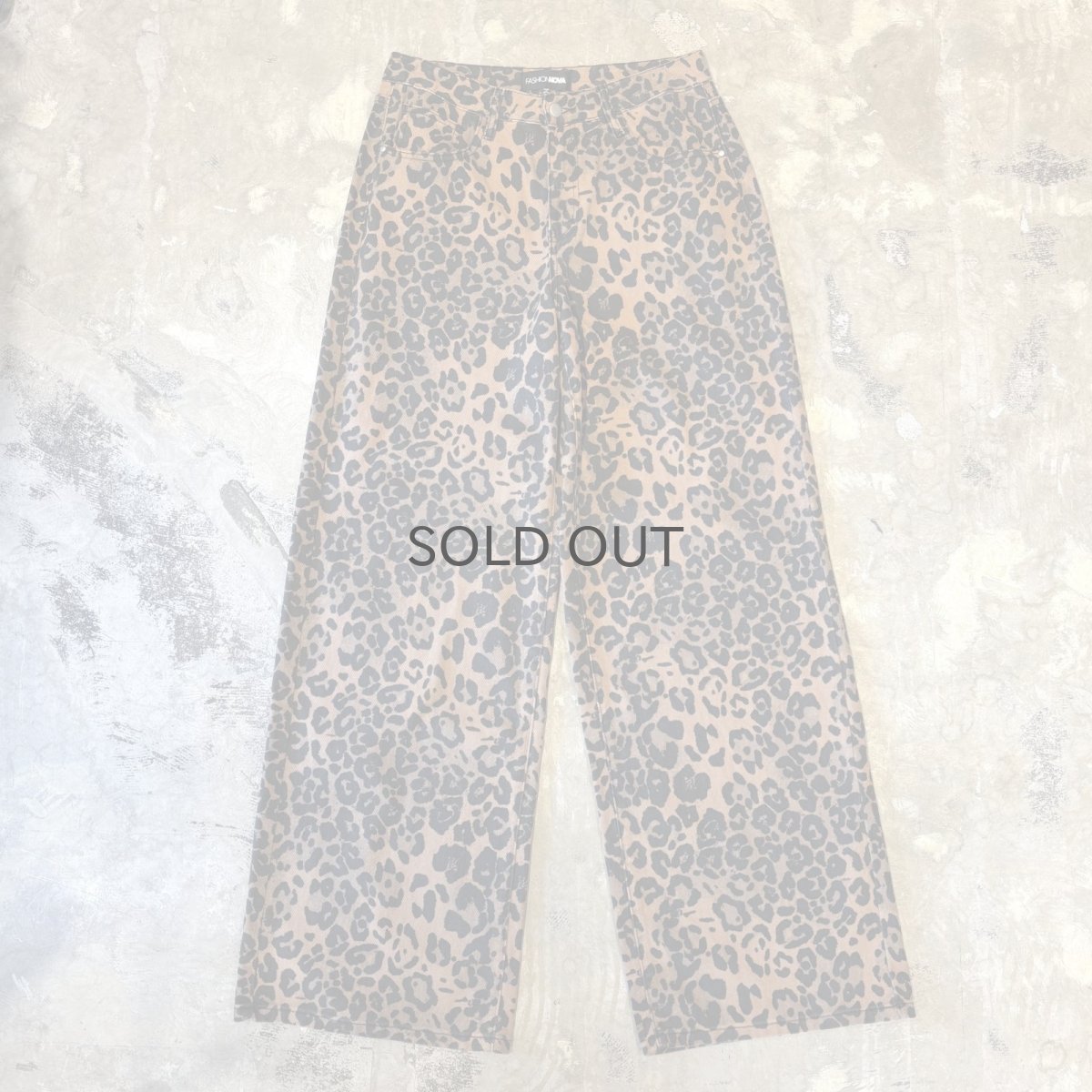 画像1: ALL OVER LEOPARD PATTERN WIDE SILHOUETTE PANTS / W31 (1)