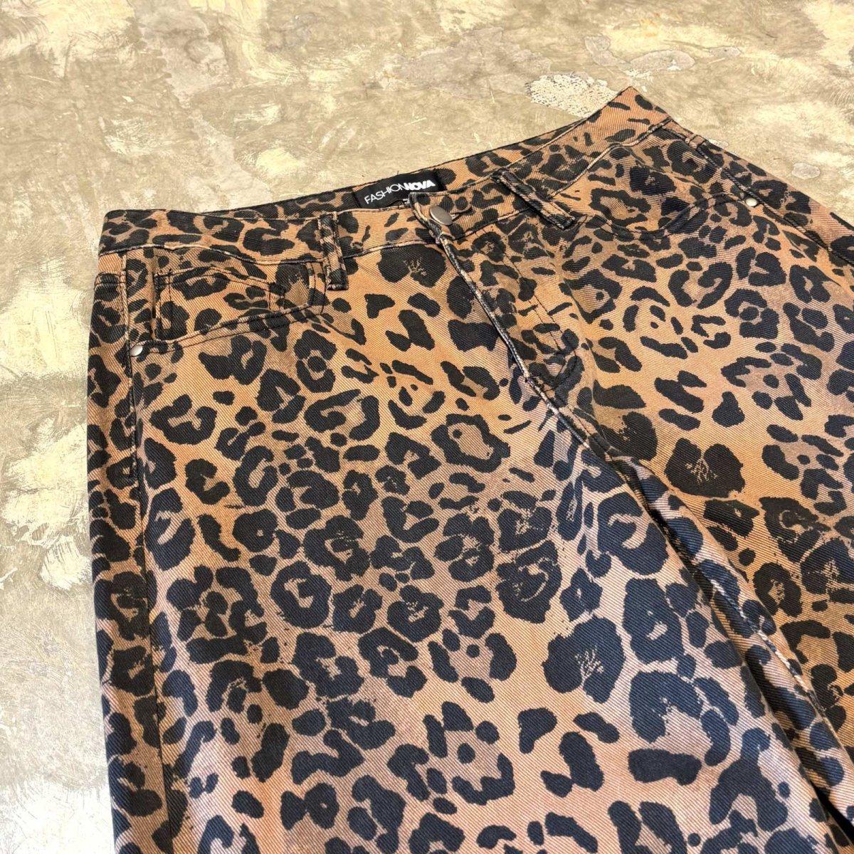 画像3: ALL OVER LEOPARD PATTERN WIDE SILHOUETTE PANTS / W31 (3)