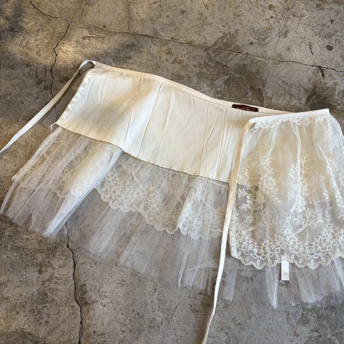 画像7: 【Wiz&Witch】"UNITED" VINTAGE LACE MIX WRAP SKIRT / FREE (7)