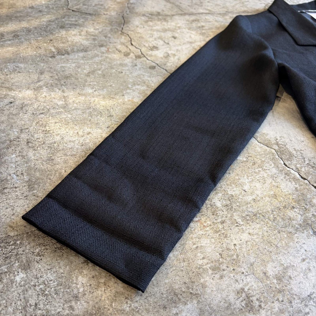 画像5: BLACK COLOR ONE BUTTON SINGLE TAILORED JACKET / Ladies L (5)