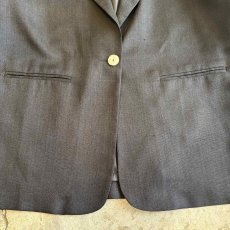 画像4: BLACK COLOR ONE BUTTON SINGLE TAILORED JACKET / Ladies L (4)