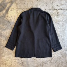 画像2: BLACK COLOR ONE BUTTON SINGLE TAILORED JACKET / Ladies L (2)