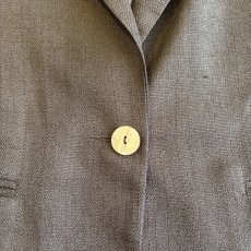 画像7: BLACK COLOR ONE BUTTON SINGLE TAILORED JACKET / Ladies L (7)