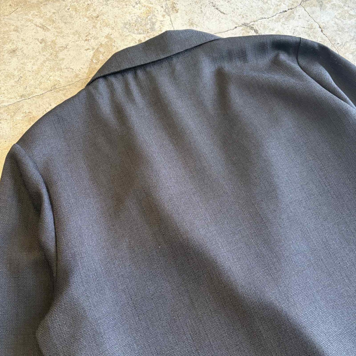 画像9: BLACK COLOR ONE BUTTON SINGLE TAILORED JACKET / Ladies L (9)