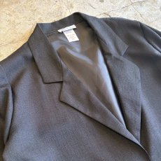 画像3: BLACK COLOR ONE BUTTON SINGLE TAILORED JACKET / Ladies L (3)