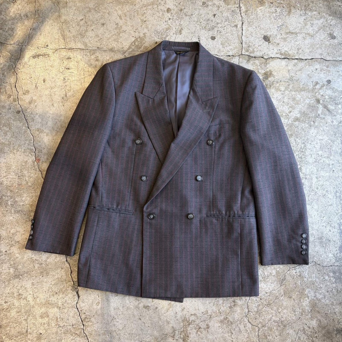 画像1: ALL OVER PIN STRIPE PATTERN DESIGN DOUBLE TAYLOR JACKET / Ladies L (1)