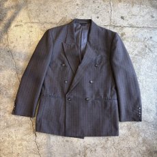 画像1: ALL OVER PIN STRIPE PATTERN DESIGN DOUBLE TAYLOR JACKET / Ladies L (1)