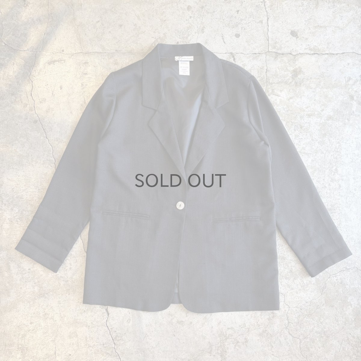 画像1: BLACK COLOR ONE BUTTON SINGLE TAILORED JACKET / Ladies L (1)